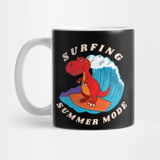 Chibi T-Rex Surfing Summer Mode Mug